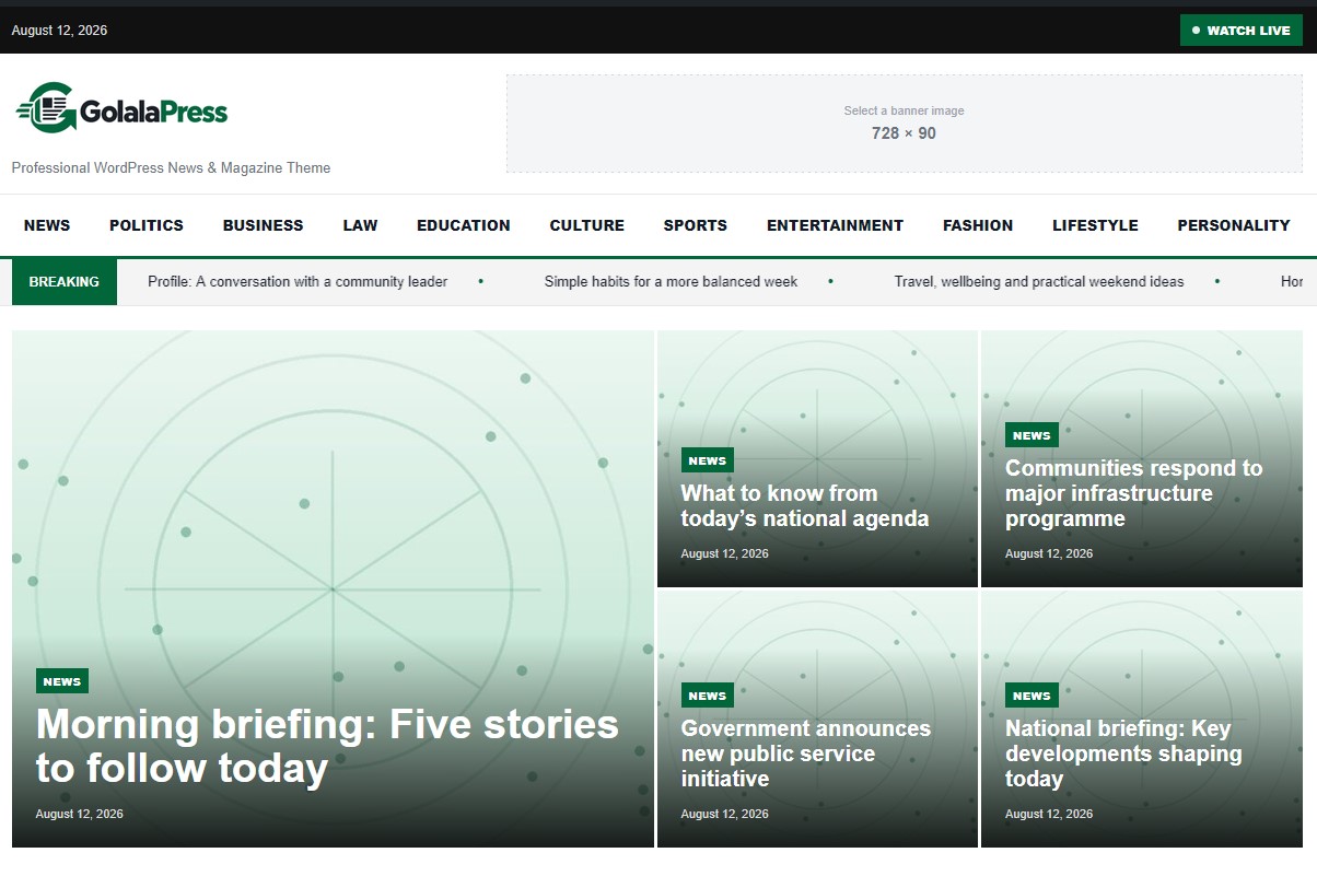 GolalaPress — Professional WordPress News & Magazine Theme